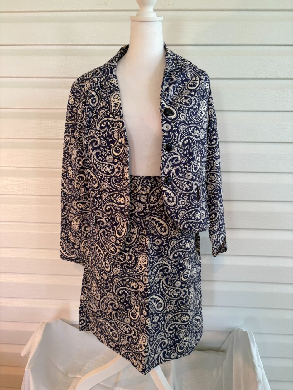 Vintage Handmade Women's Skirt Jacket Paisley Set See measurements for size